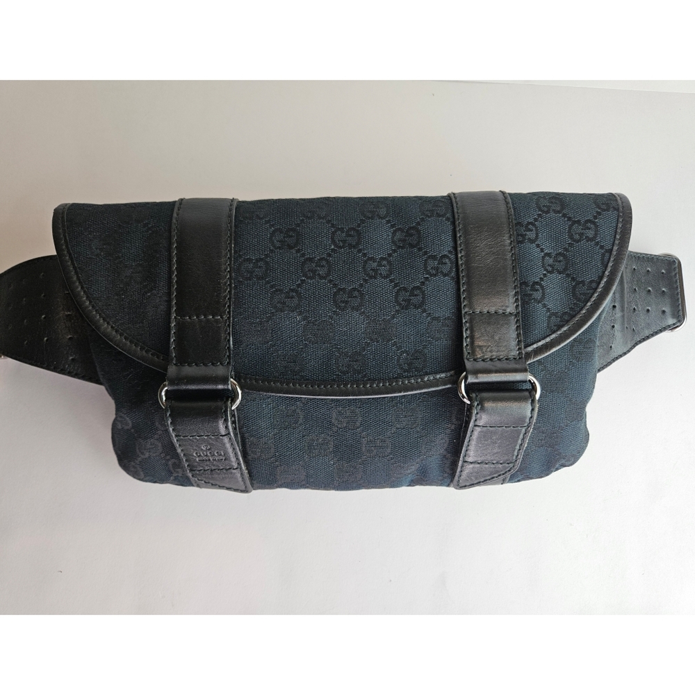 Authentic Gucci GG Bum Bag Black #4022M
